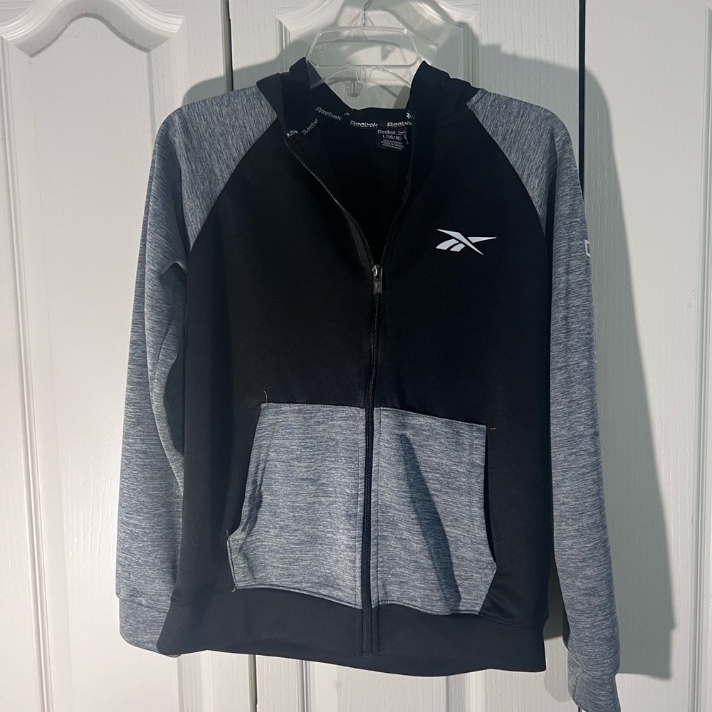 Reebok Black and Gray Kids Hoodie